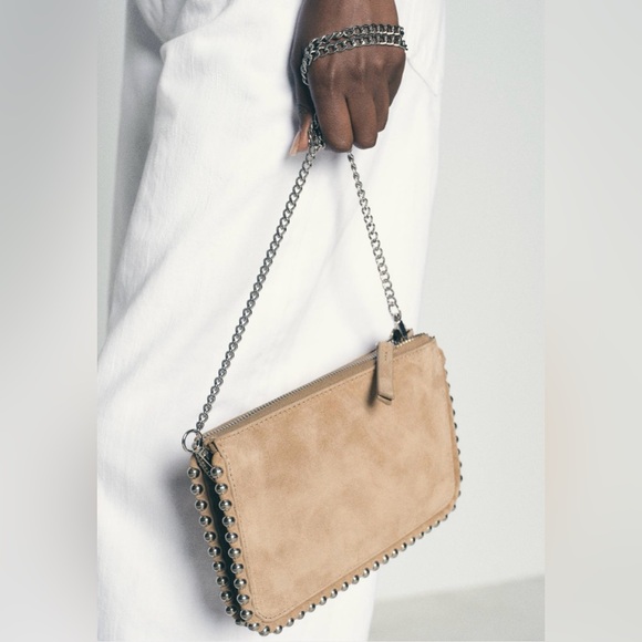 Zara Black Studded cross body wallet - Picture 3 of 6